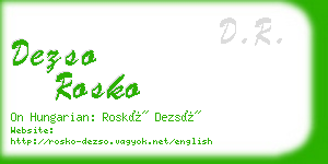 dezso rosko business card